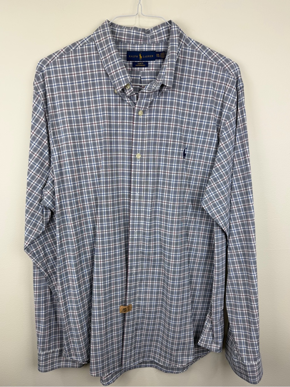 Ralph Lauren Men’s XXL Slim Fit Performance Plaid Button Down Shirt